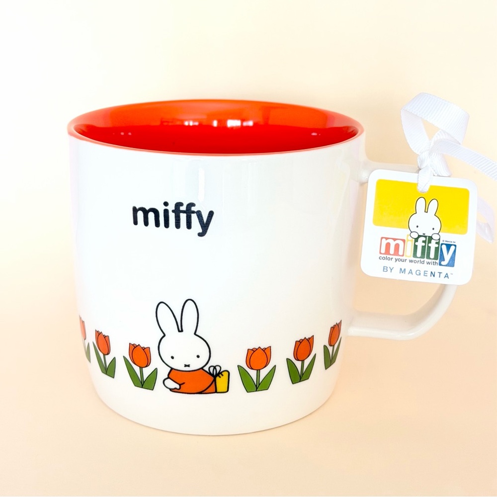 Magenta Miffy White and Orange Spring Tulip Mug